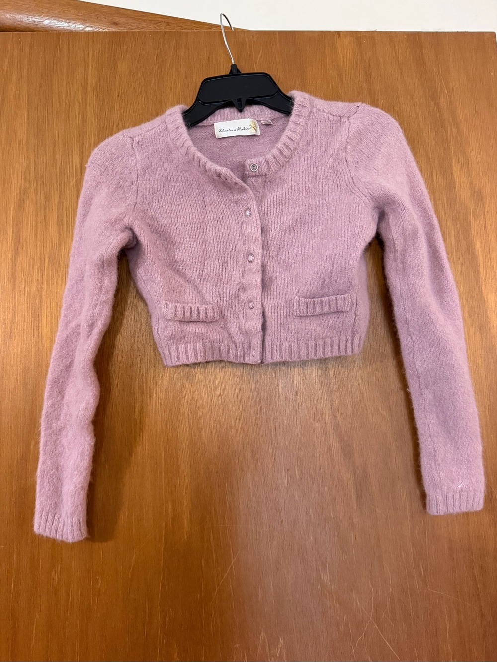 Anthropologies Charlie & Robin - Classic Pink Cropped Cardigan Sweater